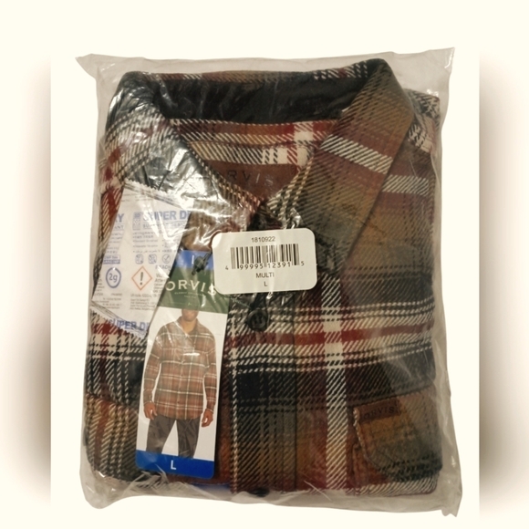 Orvis Mens Flannel Shirt Multi Plaid 100% Cotton Outdoor Warm Thick Woodsman - Picture 11 of 11